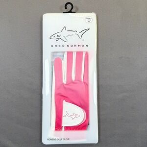 Greg Norman Pretty In Pink Women Medium Pink Leather Synthetic Golf Glove Sports